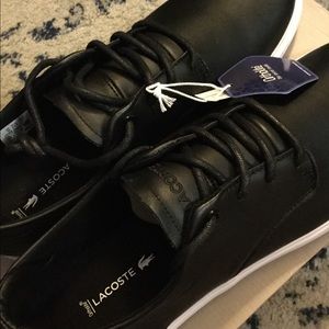 LaCoste Black Leather Sneakers